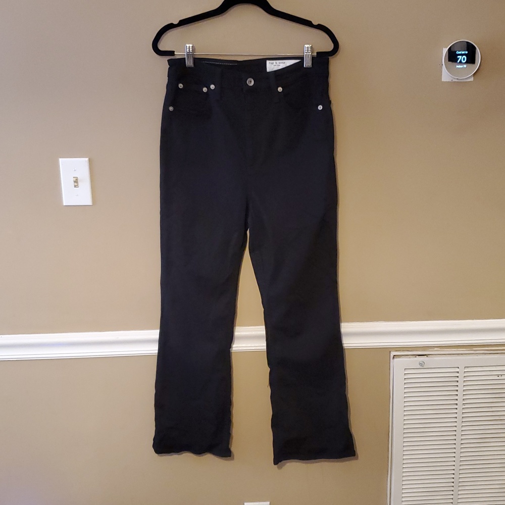 Rag & Bone Casey High-Rise Flared Ankle Jeans In Black Size 29 NWT'S - Picture 3 of 11